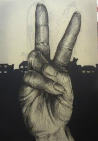 Houtskool op doek 130/90 cm 