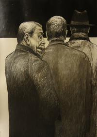 Houtskool/acryl 70/100cm 