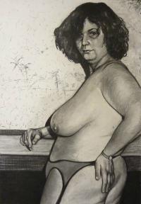 Houtskool op papier 70/100cm 